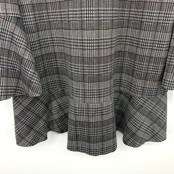 Michael Stars Dress Black Glen Plaid Bell Sleeve - Picture 6 of 10